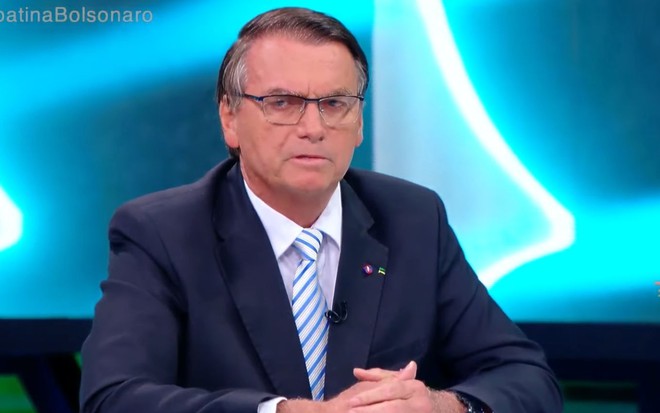 Foto de Jair Bolsonaro em entrevista ao SBT