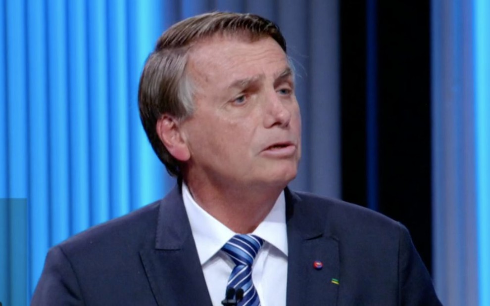 Foto de Jair Bolsonaro no debate da Globo