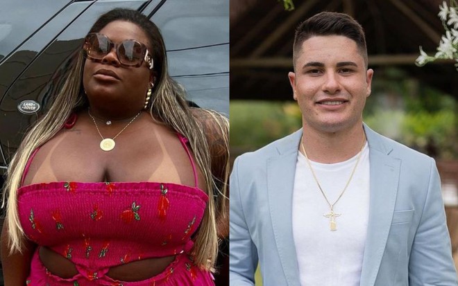 Jojo Todynho, à esquerda, e Lucas Souza, à direita