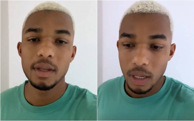 Montagem de fotos de Juan Paiva; ele veste camiseta verde