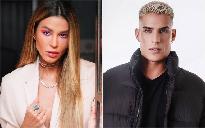 Montagem de fotos de Kerline Cardoso e Tiago Ramos