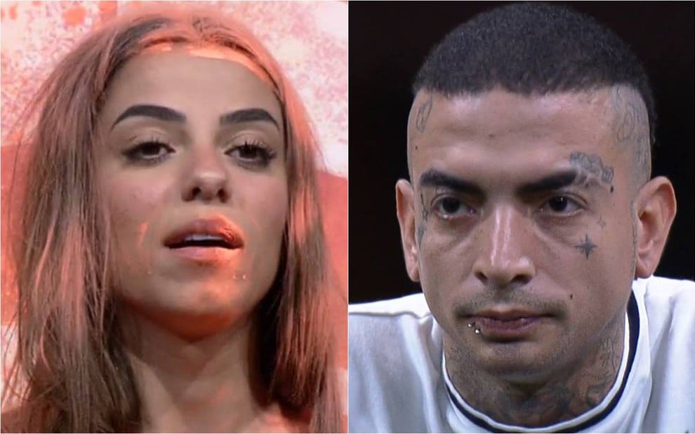 Montagem de fotos de Key Alves e MC Guimê