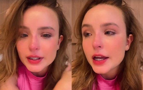 Larissa Manoela chora em sequência de gravações feitas no Instagram