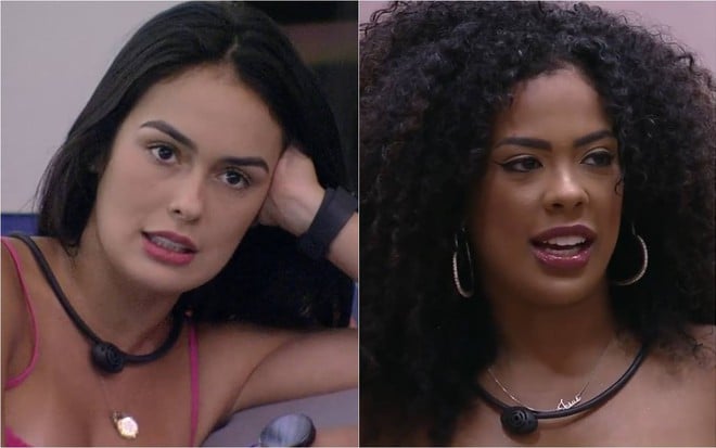 Montagem de fotos de Larissa e Marvvila