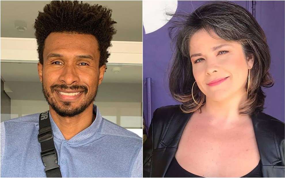 Montagem de fotos de Leandro Barbosa e Samara Felippo