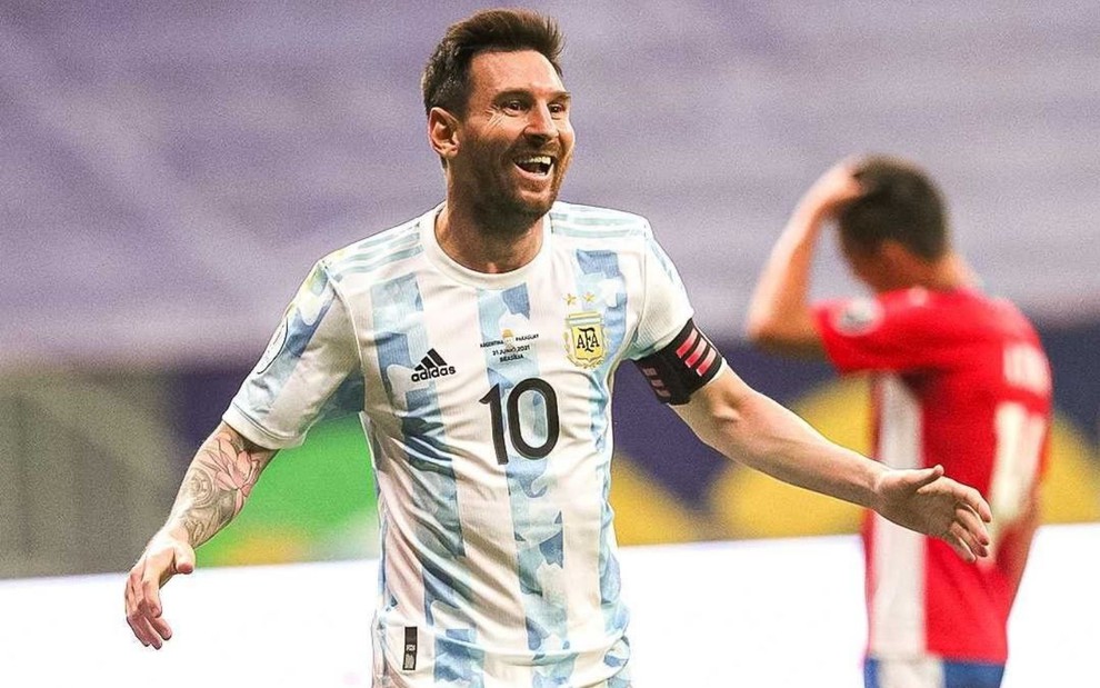 Imagem de Lionel Messi durante jogo da Argentina na Copa América