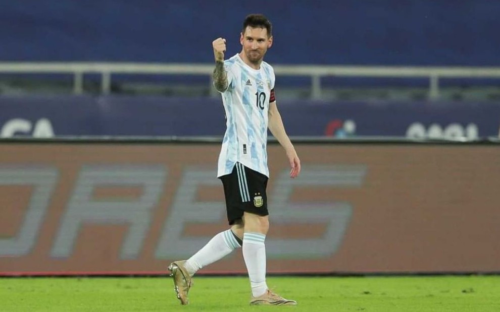 Imagem de Lionel Messi durante jogo da Argentina na Copa América