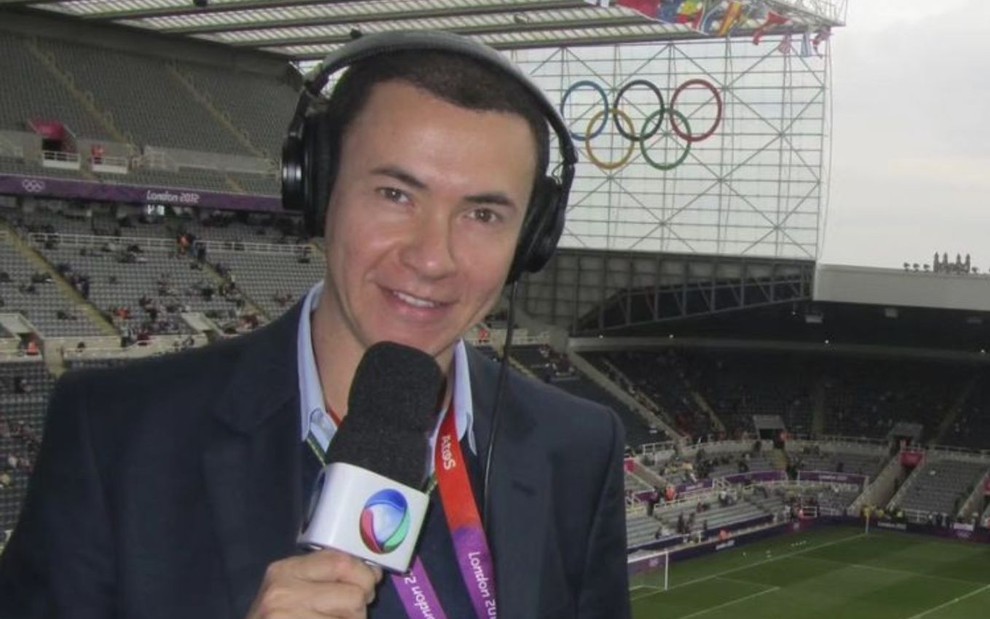 Lucas Pereira durante cobertura das Olímpiadas