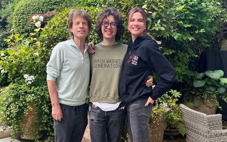 Luciana Gimenez com Lucas Jagger e Mick Jagger em foto compartilhada no Instagram