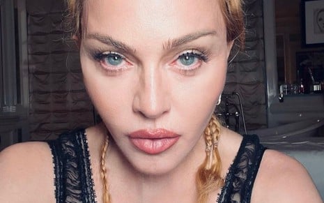 Madonna com trancinhas, em foto publicada no Instagram