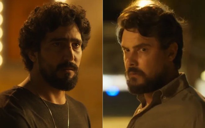 Montagem com Renato Góes e Sergio Guizé em cena de Mar do Sertão