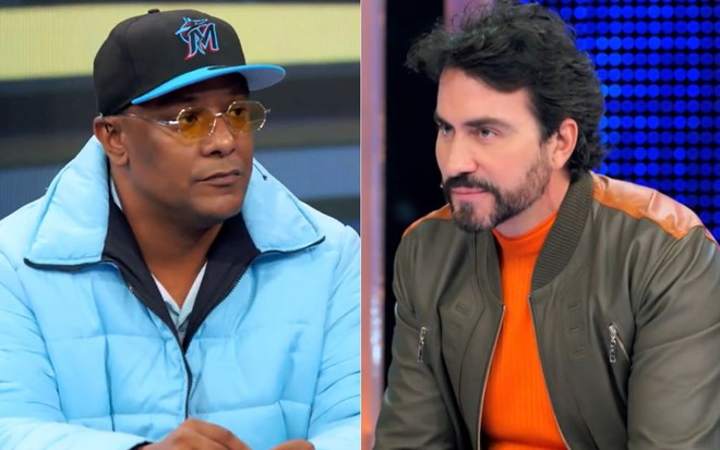 Montagem com Márcio Victor e padre Fábio de Melo no Domingão com Huck