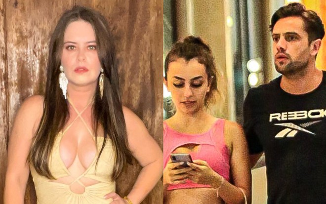 Na montagem: Mariana Bridi (à esquerda) e Rafael Cardoso com Vivian Linhares (à direita)