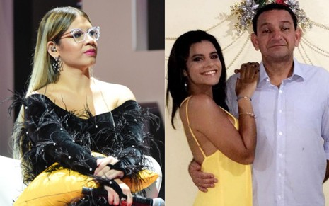 Montagem com Marília Mendonça, Vitória Medeiros e Geraldo Medeiros Jr.