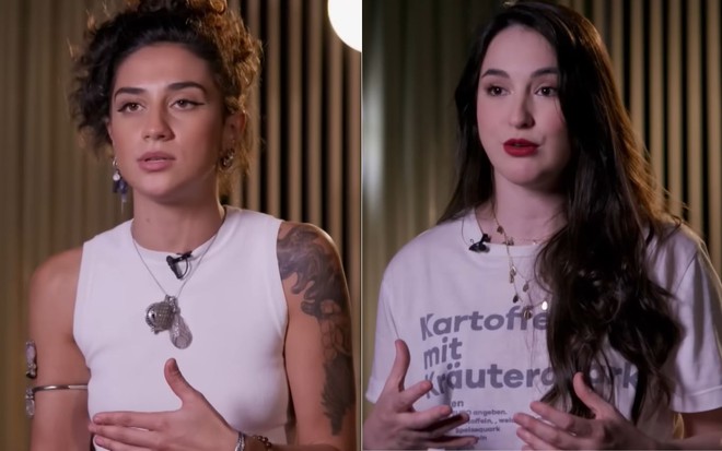 Montagem com imagens de Fernanda (à esq.) e Lays no MasterChef Brasil 9