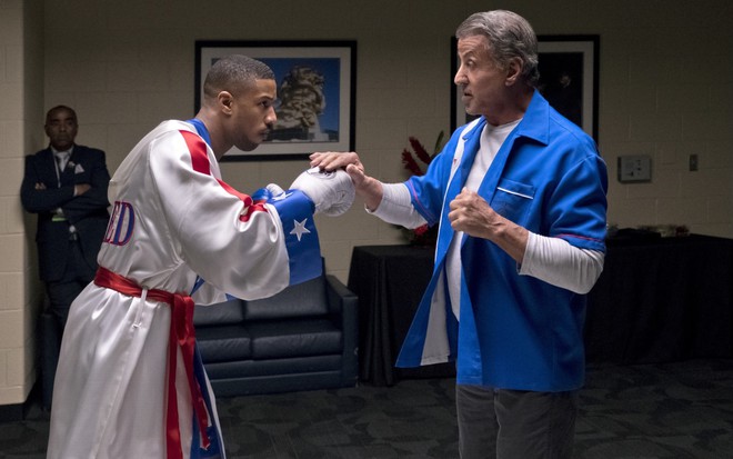 Michael B. Jordan ao lado de Sylvester Stallone em Creed 2