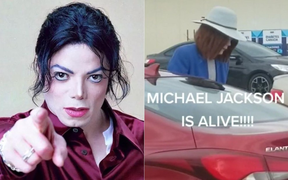 Montagem de Michael Jackson e homem desconhecido