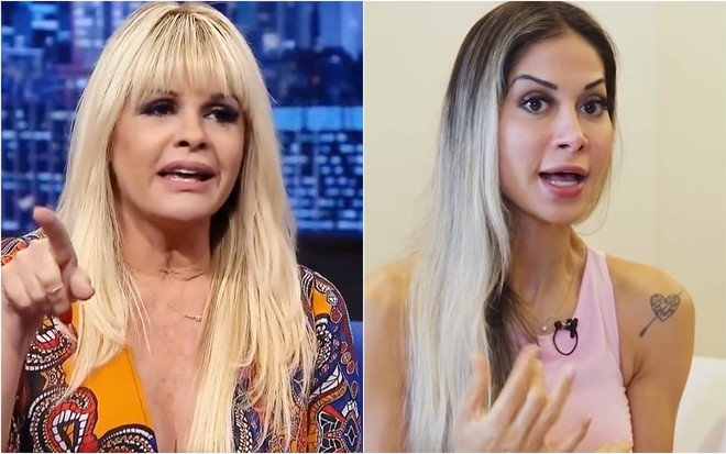 Montagem de fotos de Monique Evans e Maíra Cardi