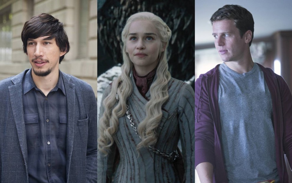 Montagem com Adam Driver, Emilia Clarke e Jonathan Groff