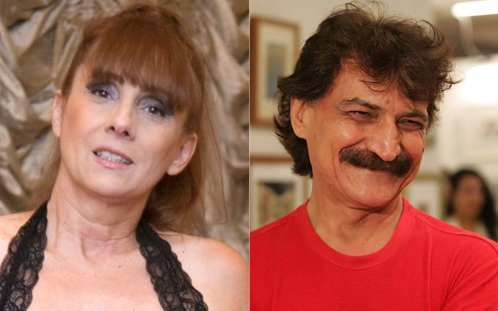 Montagem de fotos com Nicole Puzzi e Belchior (1946-2017)