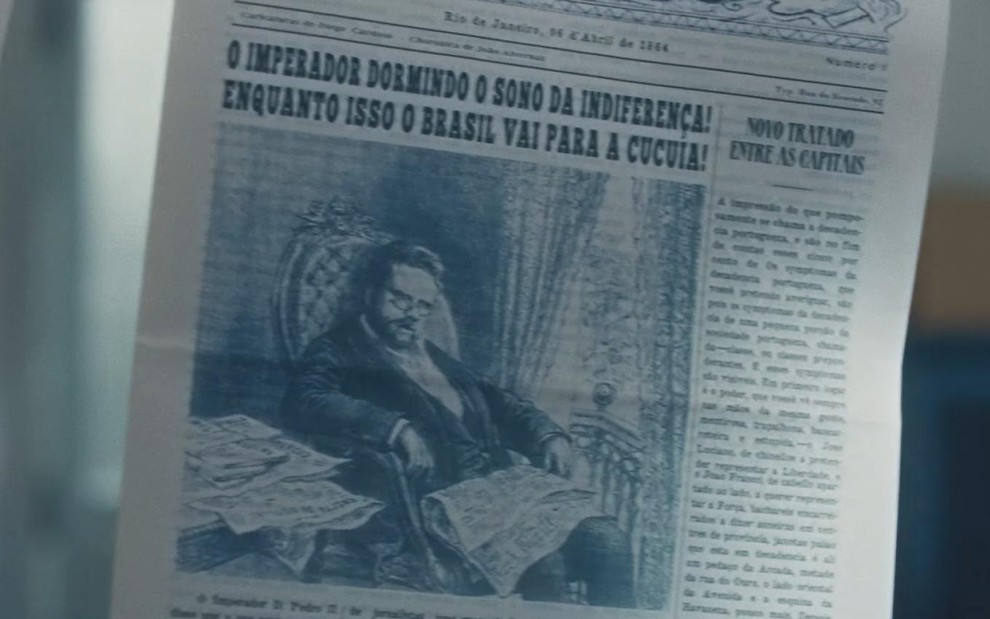 Página do jornal O Berro, vista em Nos Tempos do Imperador