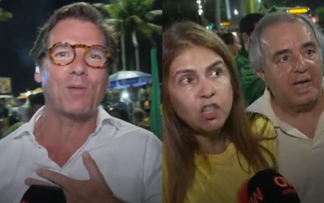Montagem com Pedro Bello Moraes e apoiadores de Jair Bolsonaro (PL)