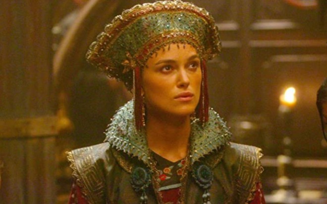 Keira Knightley em cena do filme Piratas do Caribe: No Fim do Mund