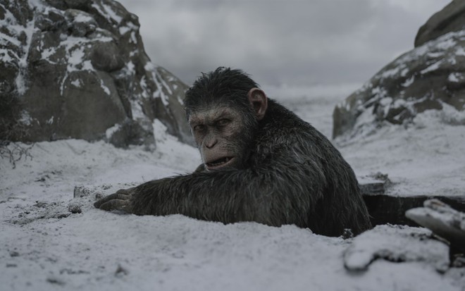 César (Andy Serkis) em cena de Planeta dos Macacos - A Guerra