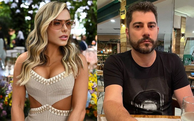 Poliana Rocha, à esquerda, e Evaristo Costa, à direita