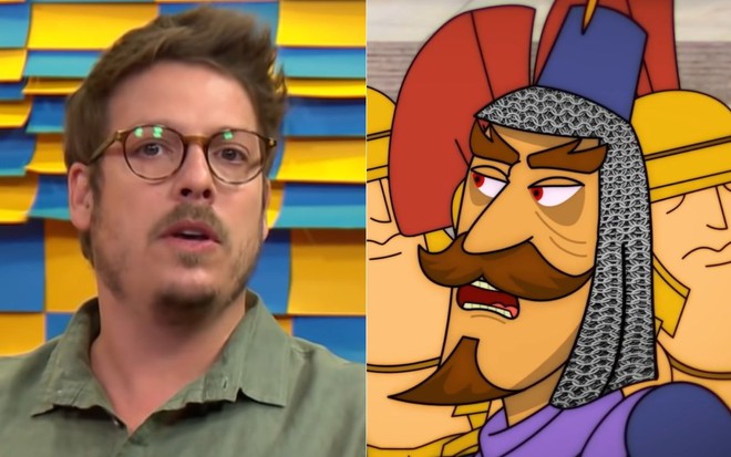 Montagem com Fábio Porchat e Herodes, seu personagem no especial de Natal Te Prego Lá Fora