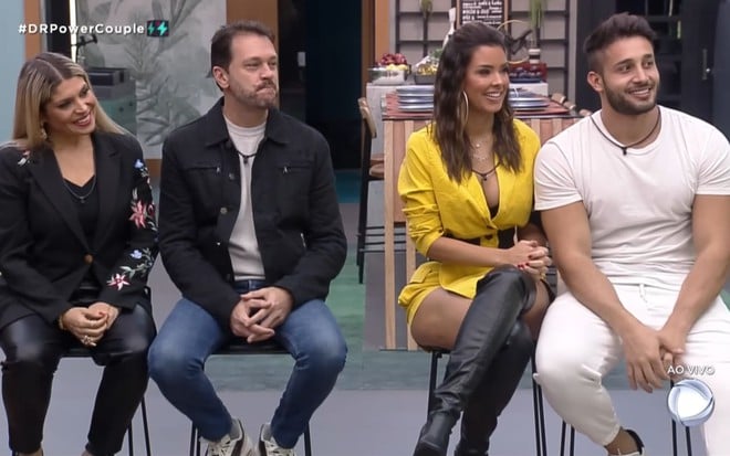 Imagem de Adryana Ribeiro, Albert Bressan, Ivy Moraes e Fernando Borges no Power Couple Brasil