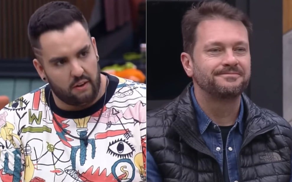 Montagem com Rodrigo Mila e Albert Bressan no Power Couple 2022