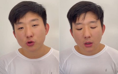Montagem com Pyong Lee em vídeo de desabafo publicado no Instagram