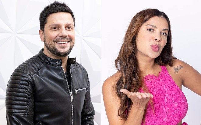 Montagem de fotos Thiago Servo e Gyselle Soares
