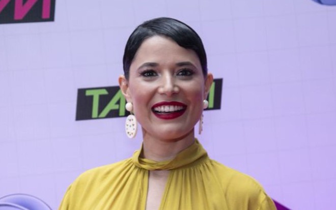Manuela do Monte durante lançamento da série Todas as Garotas em Mim, da Record