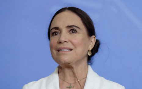 Regina Duarte em sua posse como secretária especial de Cultura