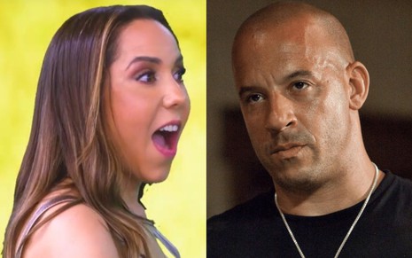 Na montagem: Renata Frisson (à esquerda) e Vin Diesel (à direita)