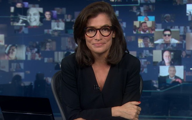 Imagem de Renata Vasconcellos no Jornal Nacional