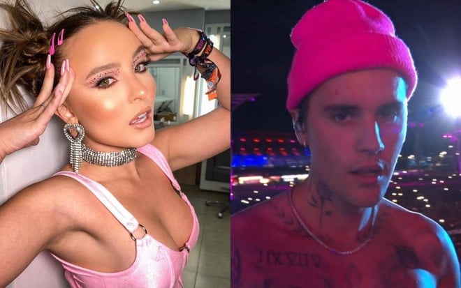 Larissa Manoela e Justin Bieber em fotos compartilhadas no Instagram