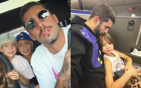 Pedro Scooby com os filhos em foto compartilhada no Instagram