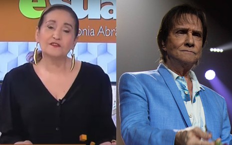 Sonia Abrão durante o A Tarde é Sua | Roberto Carlos durante show