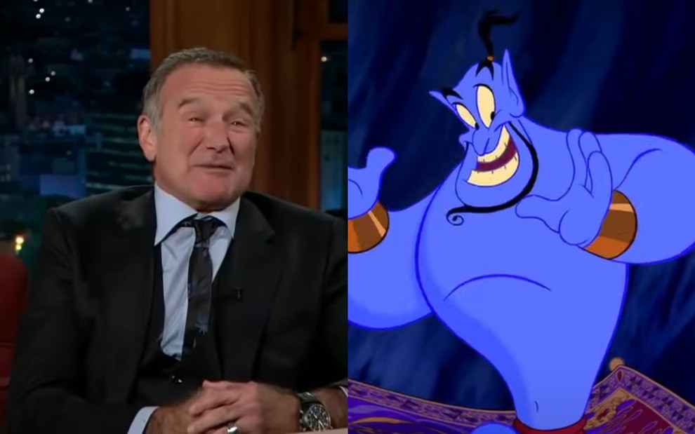 Robin Williams à esquerda e Gênio à direita