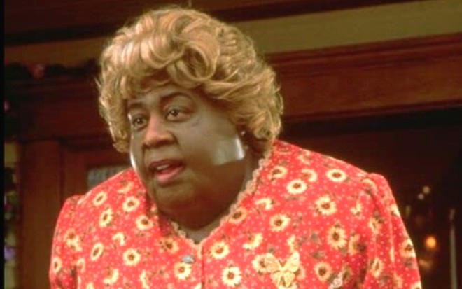 Martin Lawrence caracterizado como a Vovó... Zona, filme que passou no SBT