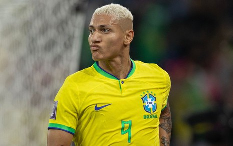 Richarlison comemora gol da Seleção Brasileira na Copa do Mundo 2022