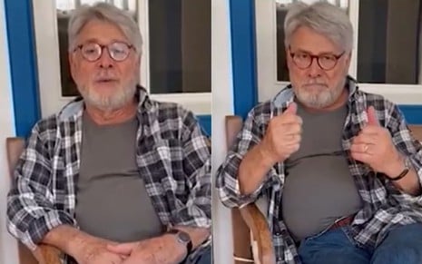 Ex-âncora da Globo, Sérgio Chapelin está de barba e camisa xadrez em vídeo exibido pela Globo
