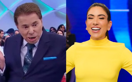 Silvio Santos, à esquerda, e Patricia Abravanel, à direita