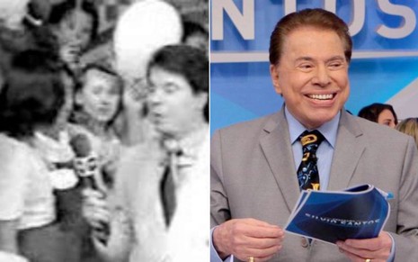 Montagem com Daiza no Domingo do Parque à esquerda e Silvio Santos no Programa SIlvio Santos à esquerda