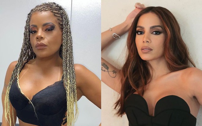 Tati Quebra Barraco à esquerda e Anitta à direita