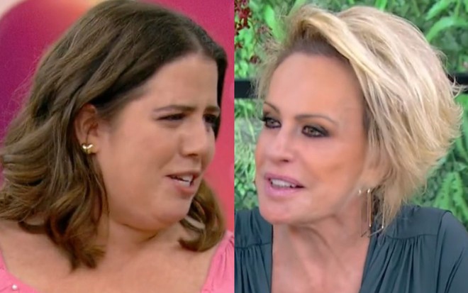 Tati Machado (à esquerda) e Ana Maria Braga (à direita) no Mais Você