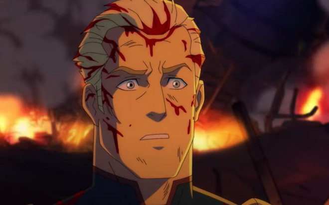 Capitão Pátria (Antony Starr) em cena da série animada The Boys: Diabolica